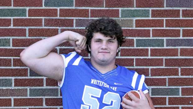 Whitefish Bay offensive lineman Joe Brunner (Credit: Curt Hogg / Now News Group via Imagn Content Services, LLC)